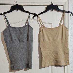 Marilyn Monroe Gray and Tan Women's Adjustable Camisole Tops SIZE M